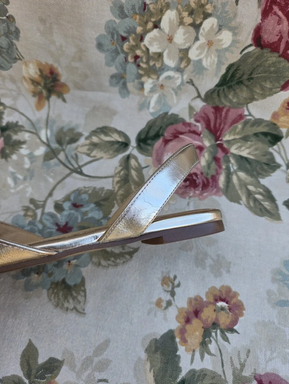 J.Crew Metallic Gold Pointed-Toe Slingback Flats Women's 9